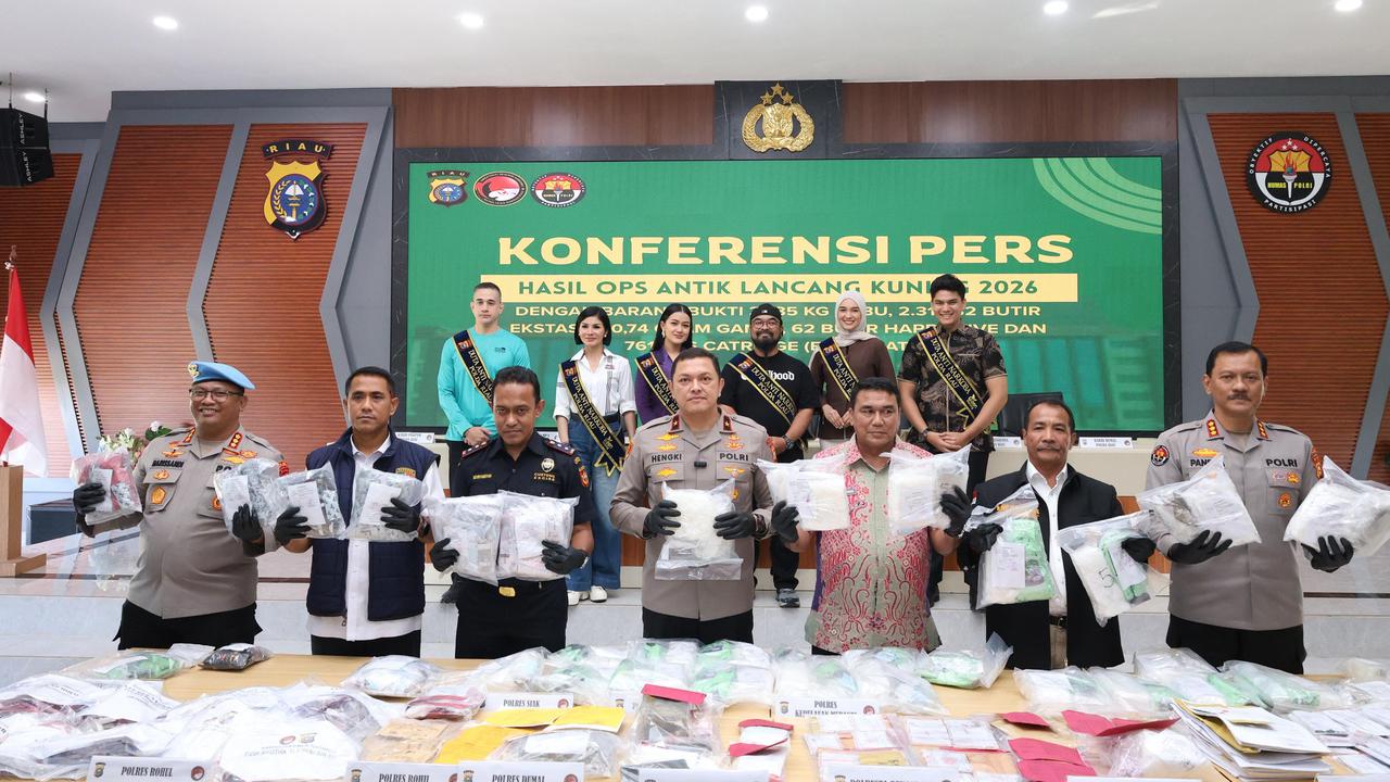 Operasi Antik LK 2026 Berakhir, Polda Riau Bongkar 435 Kasus Narkoba dan 557 Tersangka Diamankan