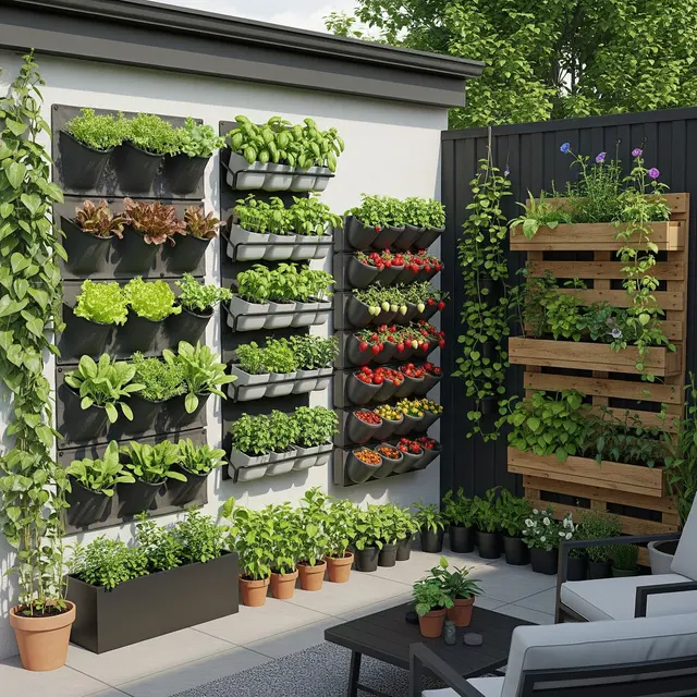 Halaman Belakang Rumah Kecil dengan Kebun Sayur Buah (Image by Gemini AI)