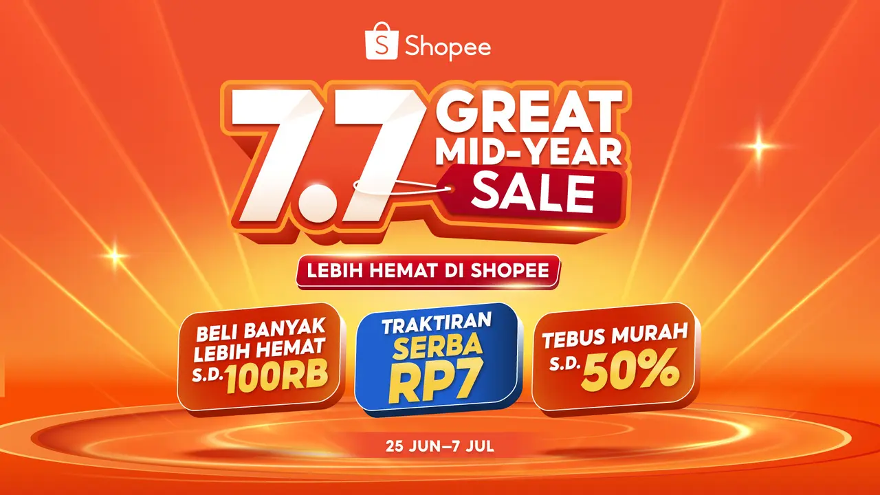 Momentum Tengah Tahun, Shopee 7.7 Great Mid Year Sale Manjakan Pengguna dengan Promo Besar