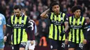 Kekalahan ini jadi yang keenam bagi City di ajang Liga Primer Inggris, membuat mereka kini terlempar ke peringkat keenam klasemen sementara, disalip Villa yang beranjak ke posisi kelima. (AP Photo/Rui Vieira)