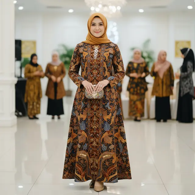 9 Model Gamis Batik Wanita untuk Seragam Arisan, Tampil Kompak dan Anggun