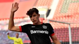 1. Kai Havertz (80 Juta Euro) - Gelandang berusia 21 tahun ini menjadi pembelian teranyar Chelsea di bursa tranfer musim panas ini. Chelsea menggelontorkan dana mencapai 80 juta euro untuk mendatangkan Havertz dari Bayer Leverkusen. (AFP/Martin Meissner/pool)