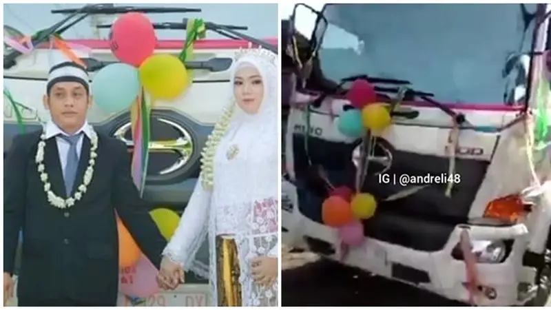 Bikin Melongo, Pria ini Beri Seserahan Hino Ranger 500 ke Pengantin Wanita