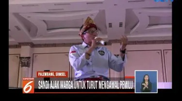 Kampanye di Palembang, Sumatera Selatan, Sandiaga Uno janji tingkatkan ekspor bahan pangan dan revitalisasi energi.