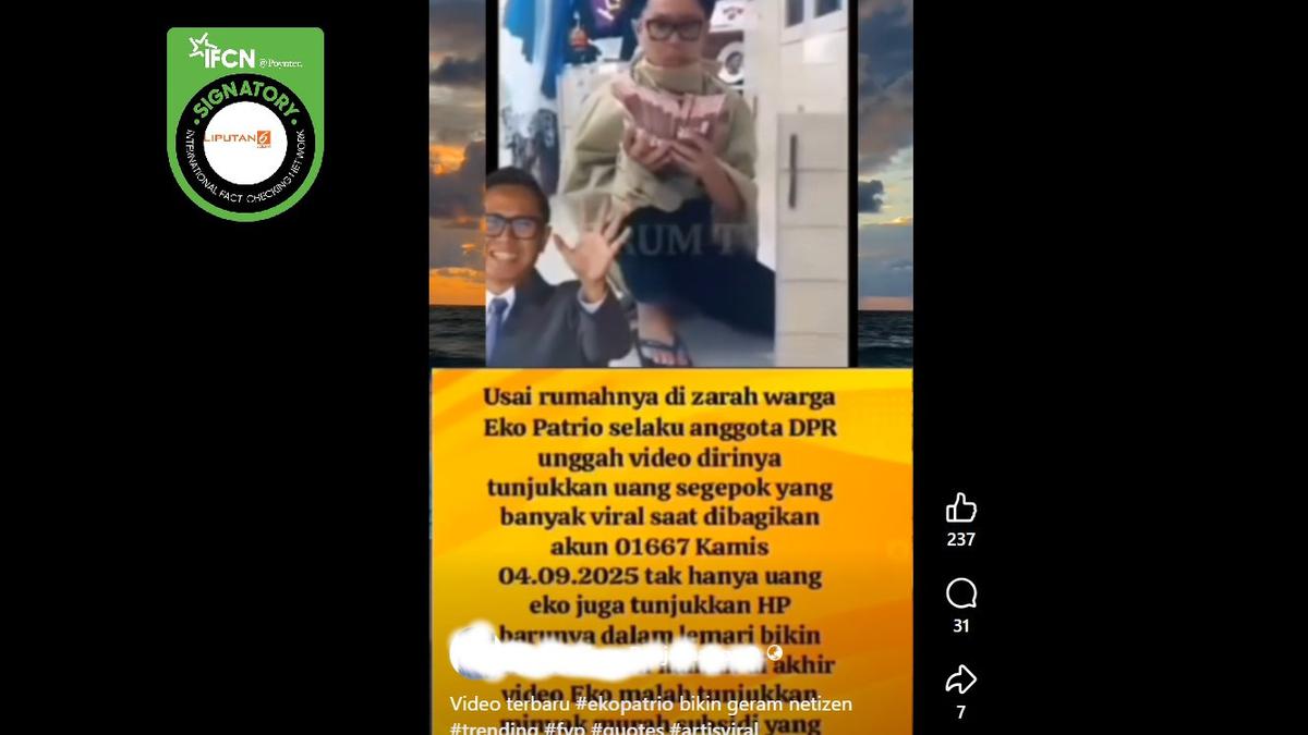Cek Fakta: Tidak Benar Video Eko Patrio Pamer Uang Usai Rumah Dijarah