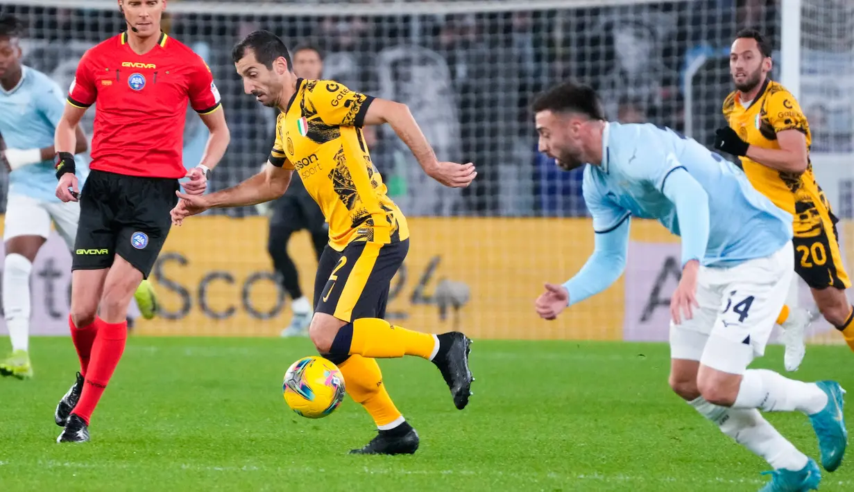 Saat ini, I Nerazzurri berada di peringkat ketiga klasemen sementara Serie A dengan nilai 34. Mereka tertinggal tiga poin dari Atalanta yang menghuni posisi teratas. (AP Photo/Gregorio Borgia)