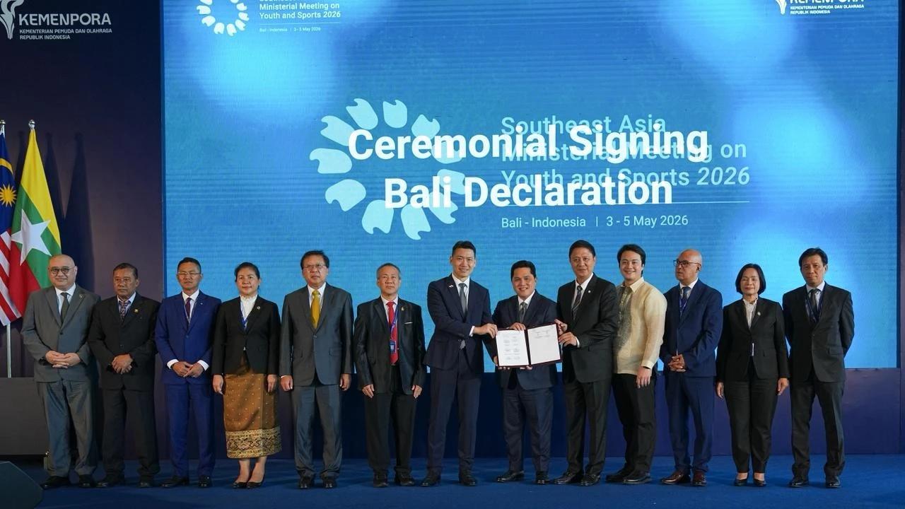 Menpora Erick Thohirdalam acara  SouthEast Asia Ministerial Meeting on Youth and Sports 2026 (SEAMMYS) di Bali
