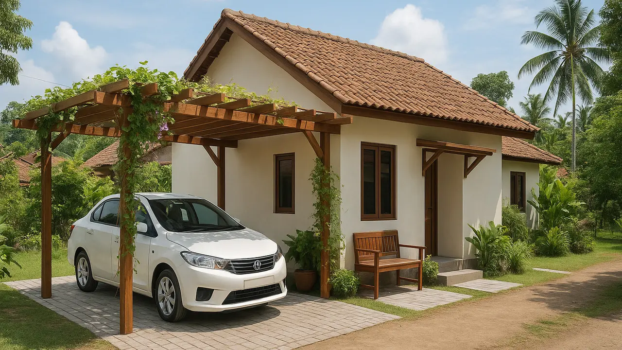 Model Carport Rumah di Desa yang Sederhana tapi Nyaman/via AI