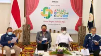Ketua Umum Apkasi, Abdullah Azwar Anas saat launching Apkasi Otonomi Expo 2021 di Pendopo Sabha Swagata Blambangan, Banyuwangi.(Istimewa)