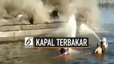 Kapal milik Dir Polair Polda Sulsel mengalami kebakaran, dan menewaskan 1 orang.