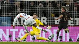 Gol Belgia dalam laga ini dicetak Yannick Carrasco (6&rsquo;), Romelu Lukaku (9&rsquo;), dan Kevin De Bruyne (78&rsquo;). (AP Photo/Martin Meissner)