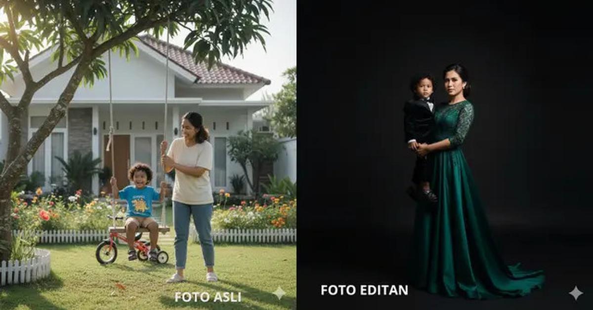 7 Prompt Gemini AI Viral Edit Foto Ibu dan Anak yang Masih Kecil ala Photoshoot