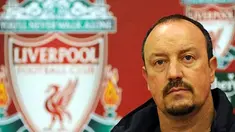 Manajer Liverpool, Rafael Benitez dalam konferensi pers rekrutmen bek internasional Yunani, Sotirios Kyrgiakos yang bergabung dari AEK Athens di pusat latihan Liverpool pada 22 Agustus 2009. AFP PHOTO/PAUL ELLIS