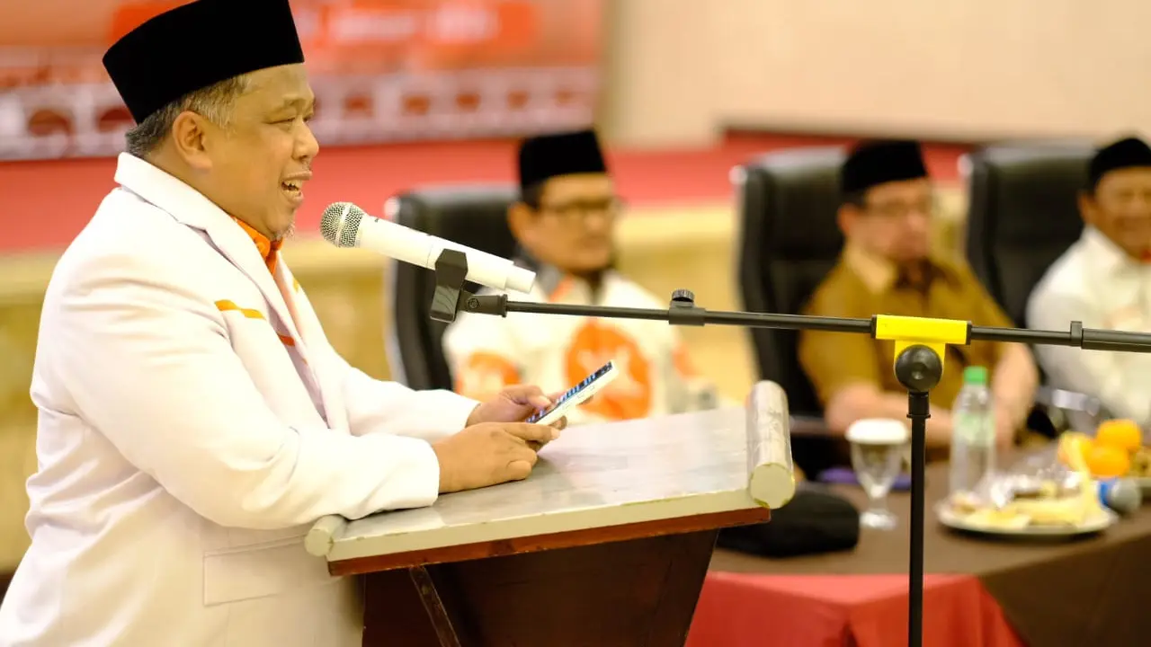 Ketua PKS Jatim Irwan Setiawan, dalam Rapat Koordinasi pasca Pileg 2024. (Istimewa).