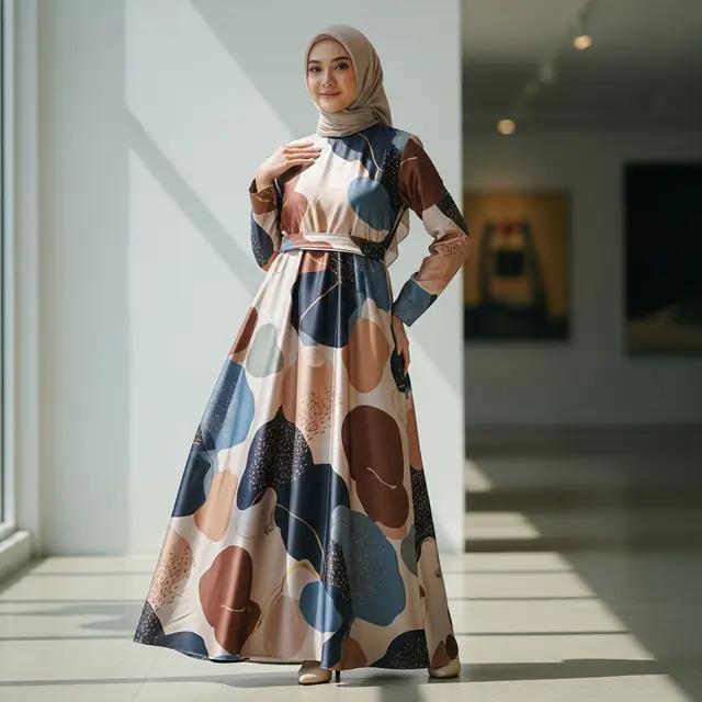 9 Model Gamis Silk Motif Terbaru 2026, Tampil Anggun dan Mewah
