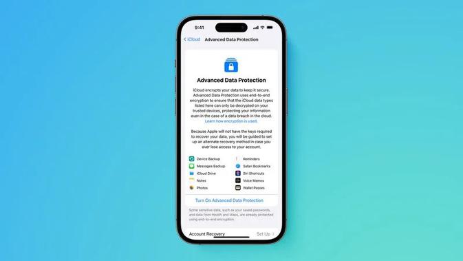 <p>Advanced Data Protection di iOS 16. (Doc: Apple)</p>