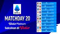 Jadwal dan Live Streaming Liga Italia 2022/2023 Matchday 20 di Vidio, 28-31 Januari 2023. (Sumber : dok. vidio.com)
