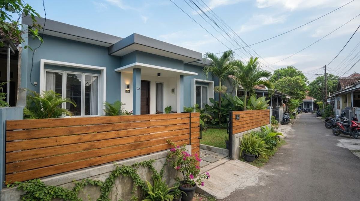 Warna Cat Rumah yang Cocok dengan Pagar Kayu