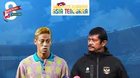 SEA Games - Duel Pelatih - Kamboja Vs Timnas Indonesia U-22 - Keisuke Honda dan Indra Sjafri (Bola.com/Erisa Febri)