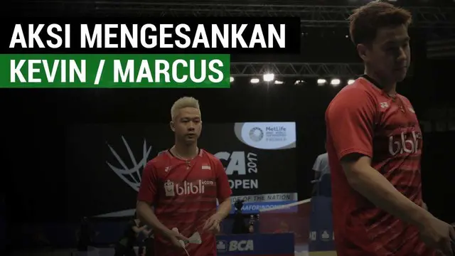 Berita video aksi Kevin Sanjaya dan Marcus Gideon saat melawan pasangan Denmark di babak pertama Indonesia Open 2017.