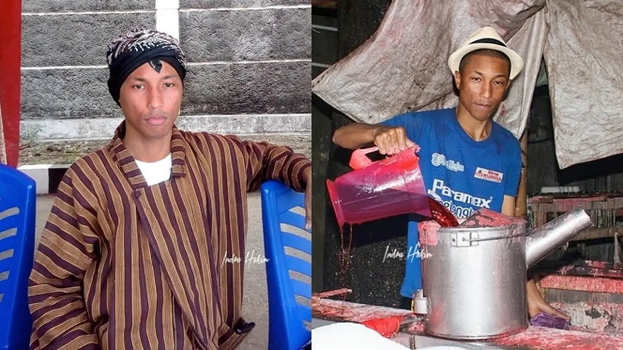 6 Editan Foto Pharell Williams Jika Tinggal di Indonesia Ini Kocak