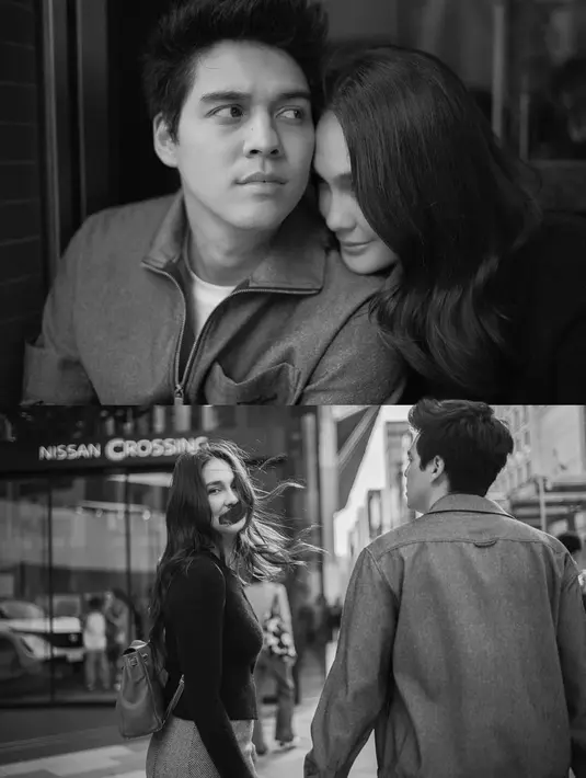 Dengan foto hitam putih, Luna Maya dan Maxime Bouttier berpose mesra bak pasangan ABG [@lunamaya]
