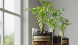 Menanam seledri di botol bekas dengan metode semi-hidroponik (Gemini AI)