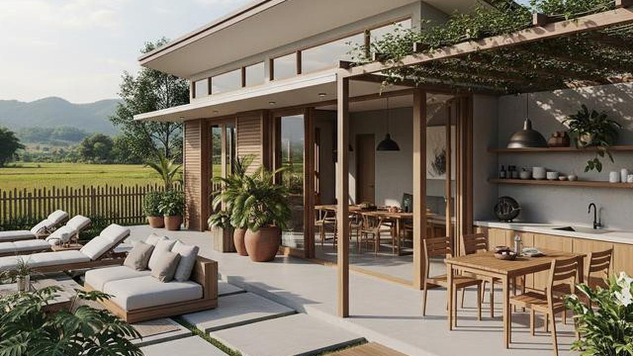 7 Desain Rumah Kampung 1 Lantai dengan Teras Lebar yang Sejuk dan Modern ala Pedesaan Estetik