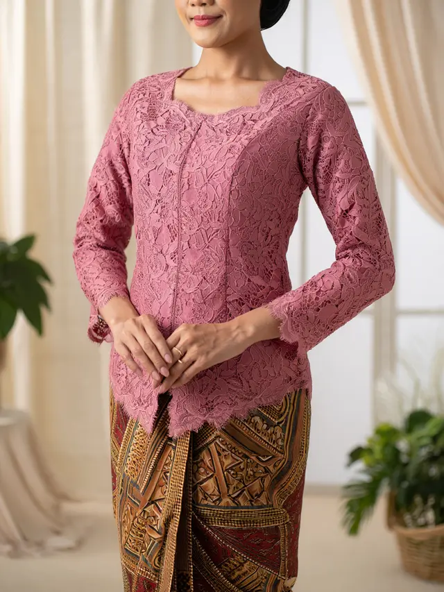 Rok Batik Lilit Kombinasi Brokat Cocok untuk Bridesmaid Adat Modern