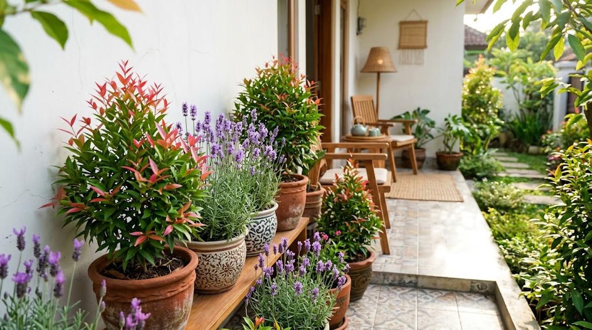 Cara Menata Tanaman Hias di Rumah agar Tidak Terlihat Seperti Kebun (AI Generated)