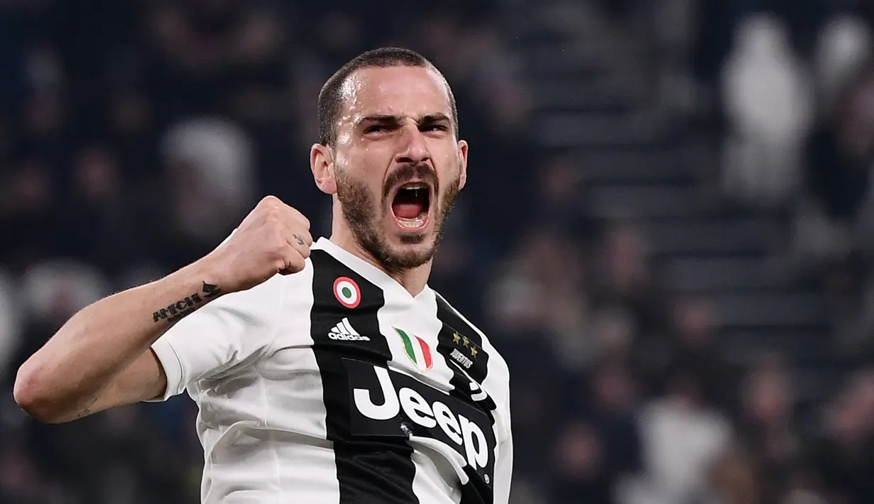 4. Leonardo Bonucci - Pada tahun 2005 Bonucci bergabung dengan Inter dan hanya bermain satu kali. Ketika bersama Juventus, Bonucci menjadi salah satu bek terbaik dan bagian penting dari dominasi Juventus. (AFP/Marco Bertorello)