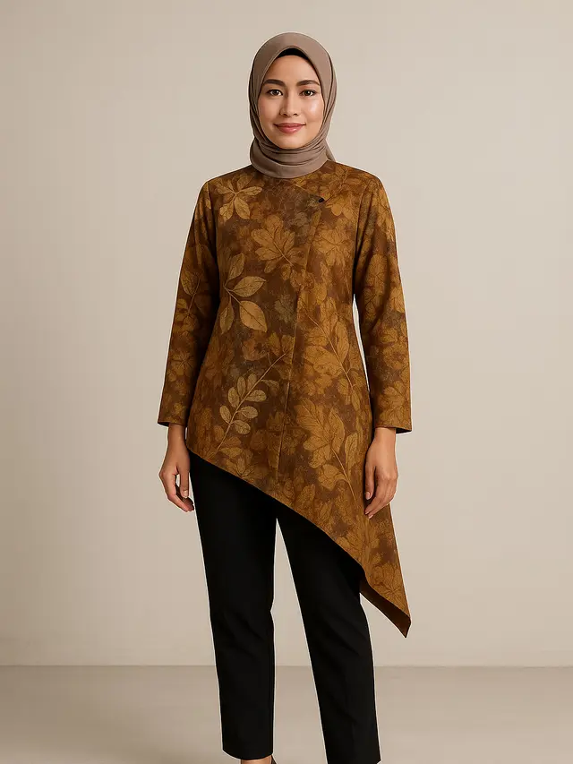Model Atasan Batik Ecoprint Untuk Kerja/Ilustrasi AI