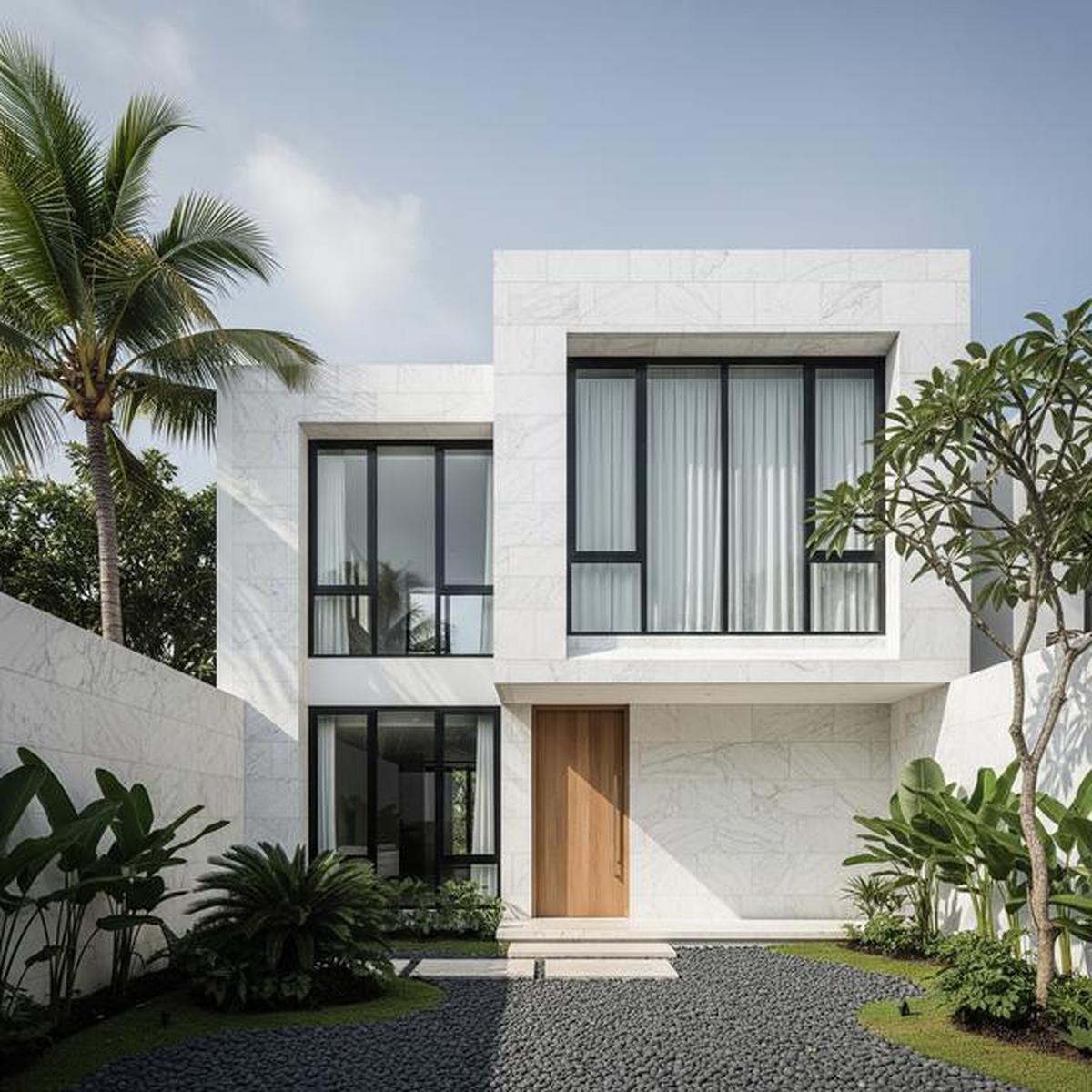7 Gambar Rumah Minimalis Batu Alam Tampak Depan, Bikin Hunian Tampil Lebih Mewah di 2025