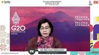 Menkeu Sri Mulyani memberikan pesan ke peserta yang mendapatkan beasiswa dari Pemerintah melalui  Lembaga Pengelola Dana Pendidikan (LPDP).