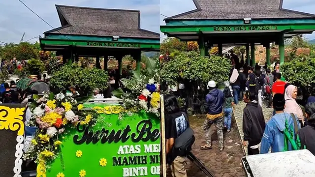 6 Potret Suasana Pemakaman Ibunda Nike Ardilla, Dimakamkan di Samping Sang Anak