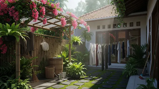 10 Inspirasi Jemuran dengan Tanaman Rambat agar Lebih Adem dan Estetik