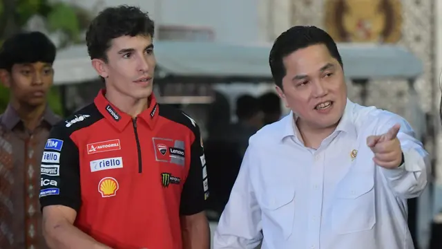 Menpora Erick Thohir bersama pembalap MotoGP Marc Marquez
