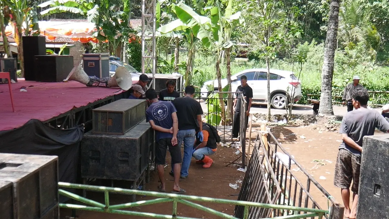 Panggung tempat Kejadian tewasnya Aldi usai tertembus peluru senjata laras panjang Polisi di Gunungkidul