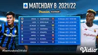 Jadwal dan  Live Streaming Liga Italia Serie A 2021/2022 Matchday 8 di Vidio Pekan Ini. (Sumber : dok. vidio.com)