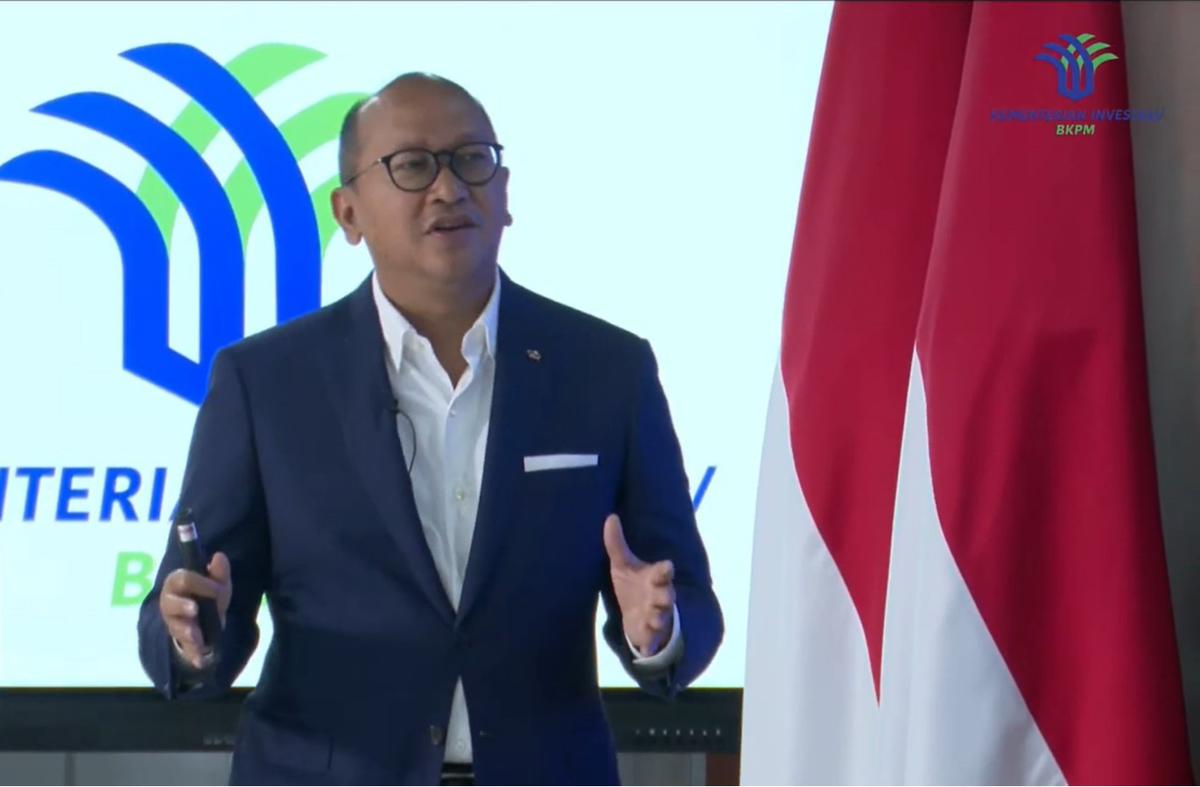 Rosan Roeslani saat konferensi pers terkait Realisasi Investasi Triwulan III 2024