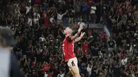 Selebrasi striker Bali United, Ilija Spasojevic saat menjebol gawang Persija Jakarta, Sabtu (30/3/2024). (Bola.com/Alit Binawan)