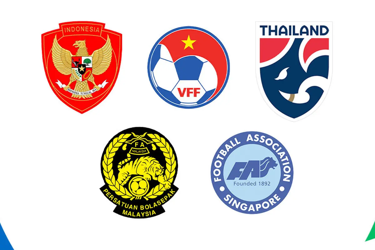 Piala AFF 2024 - Ilustrasi Logo Timnas Indonesia, Vietnam, Thailand, Malaysia dan Singapura