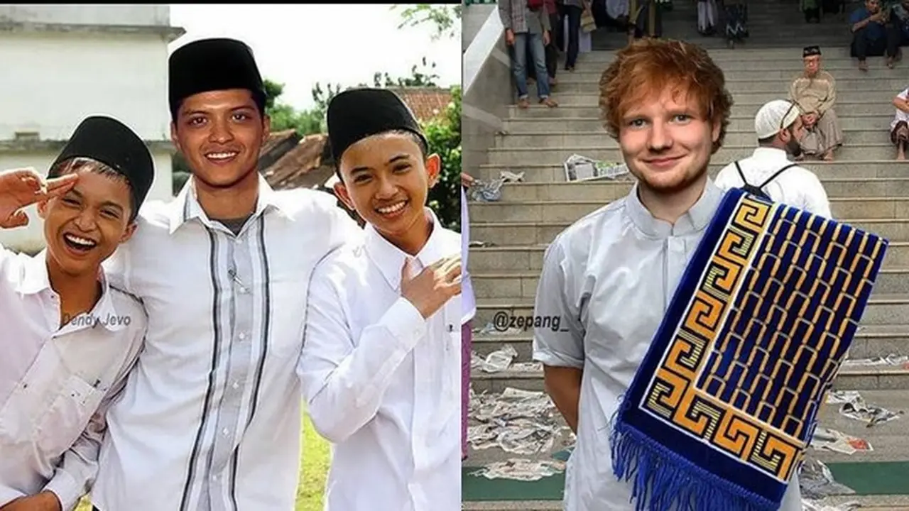 6 Editan Foto Seleb Dunia Bergaya Bak Anak Pesantren Ini Kocak