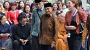 Presiden RI ke-3, BJ Habibie saat menghadiri acara peresmian Kedubes Australia yang baru di Kuningan, Jakarta, Senin (21/3/2016). Dengan luas 50 ribu m2 membuat Kedubes Australia di Jakarta ini menjadi yang terbesar di dunia. (Liputan6.com/JohanTallo)