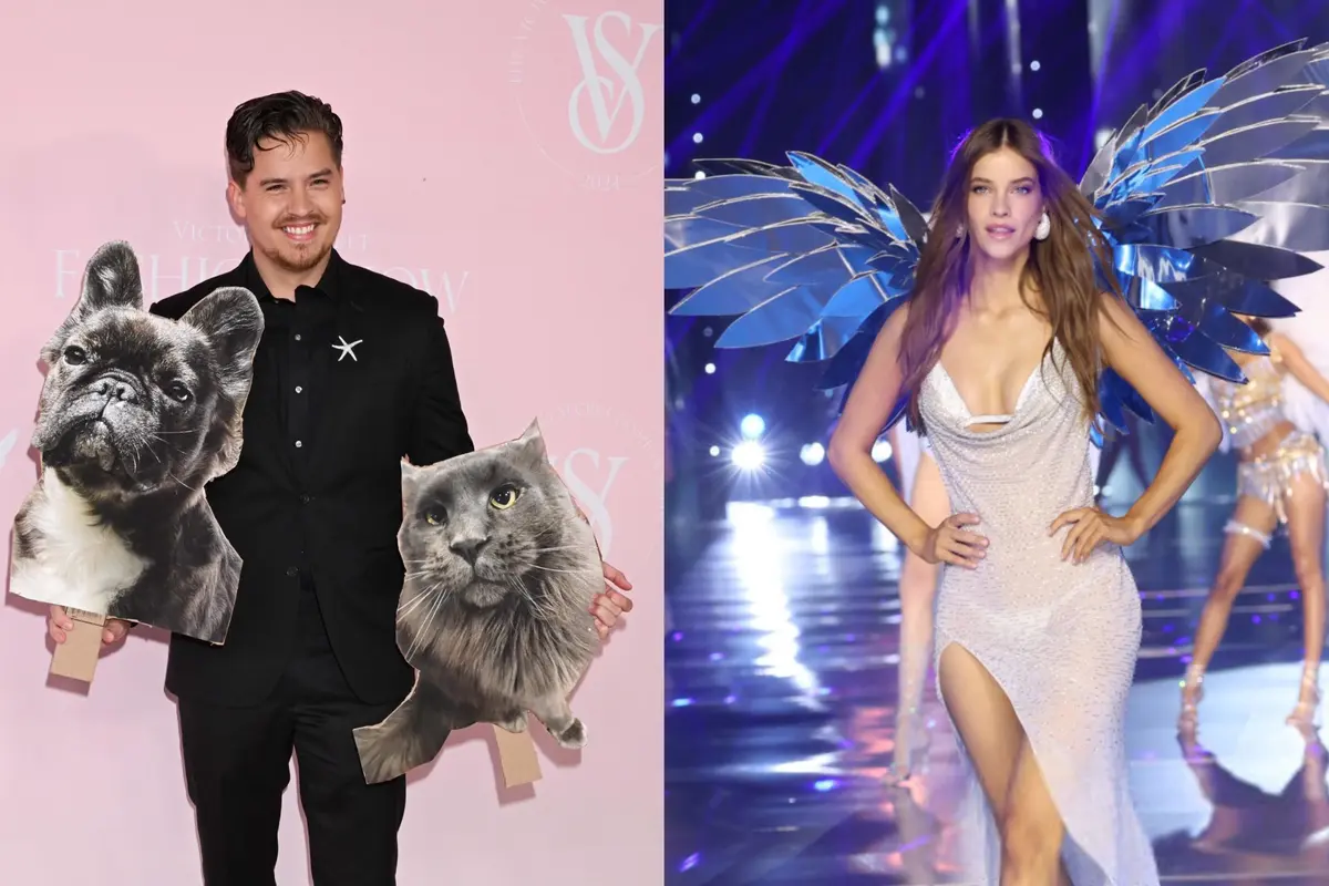 Gaya Full Support Dylan Sprouse untuk Sang Istri Barbara Palvin yang Tampil di Victoria’s Secret Fashion Show 2024, Bawa Poster ‘Anabul’
