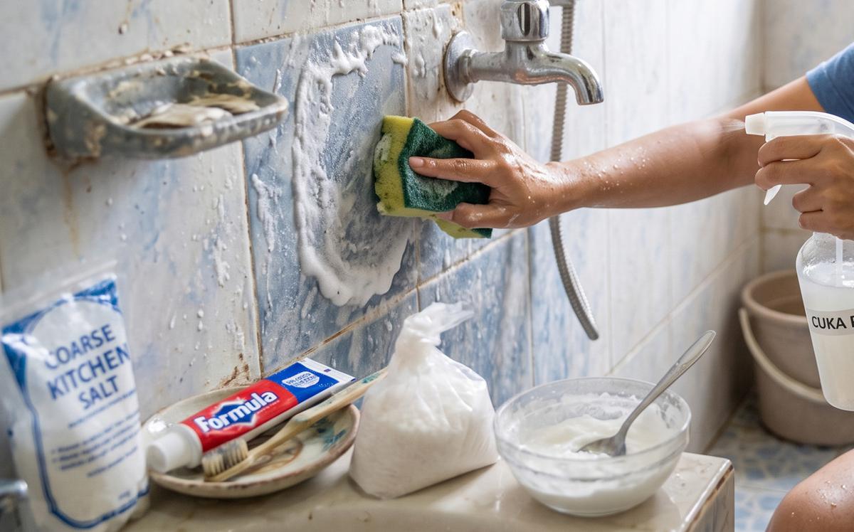 Bahan Dapur yang Ampuh untuk Membersihkan Kerak Kamar Mandi