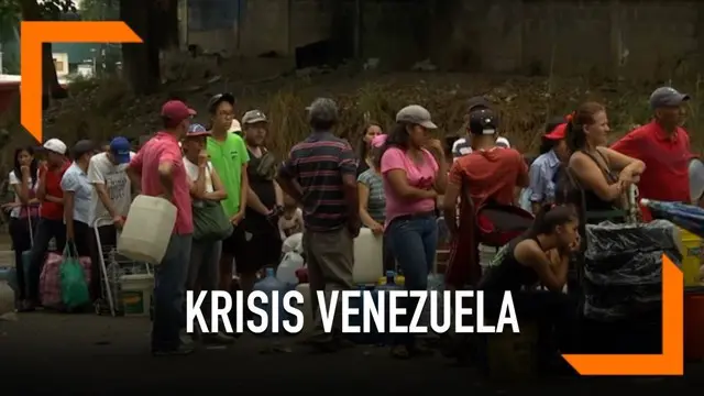 Warga Venezuela mengalami ketakutan mengahadapi kesulitan mendapatkan air besih di negaranya. Warga harus antre panjang agar bisa mendapat air untuk kehidupan sehari-hari.