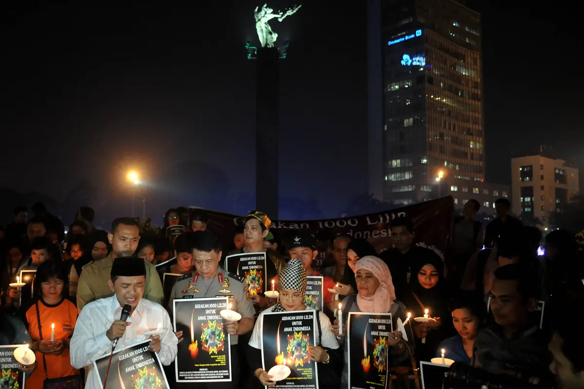 Aksi Simpatik 1000 Lilin untuk Angeline di Bundaran HI