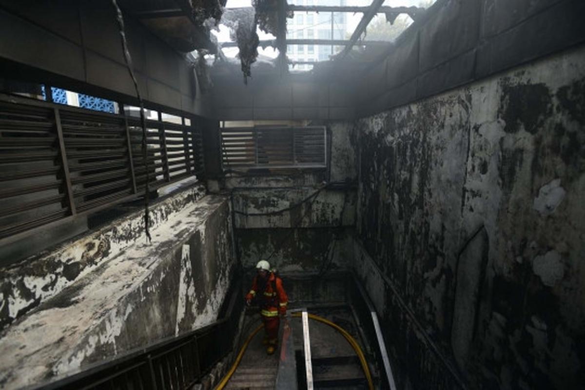 Kondisi hangus basement Dirjen Pajak usai dilalap si jago merah