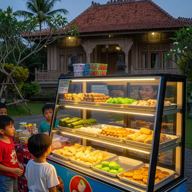 Desain Warung Jajan Anak Depan Rumah dengan Etalase Aluminium